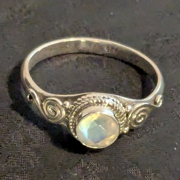 New Amazing Artisan Genuine Rainbow Moonstone Sterling Silver 925 Ring Size 9.5 - Picture 5 of 12
